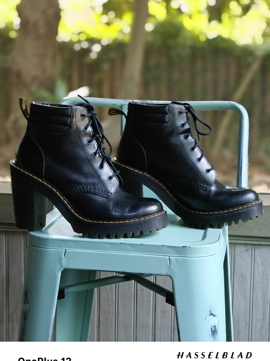 Dr. Martens Shoes - Dr. Martens Black Lug-Heel Lace-Up Ankle Boots